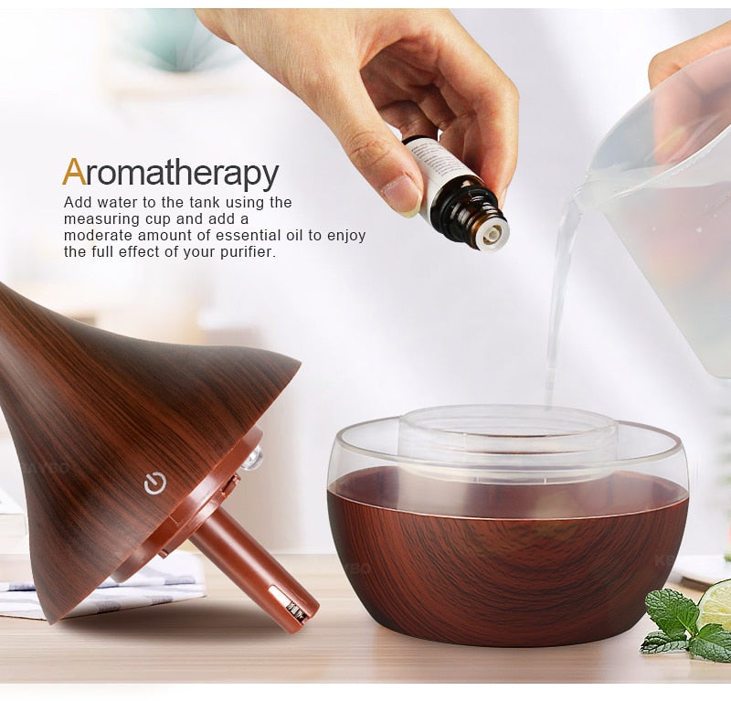 300ml USB Electric Aroma air diffuser wood grain Ultrasonic