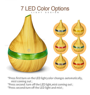 300ml USB Electric Aroma air diffuser wood grain Ultrasonic