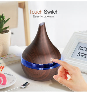 300ml USB Electric Aroma air diffuser wood grain Ultrasonic