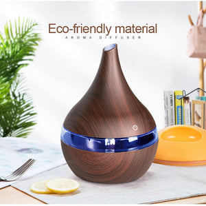 300ml USB Electric Aroma air diffuser wood grain Ultrasonic