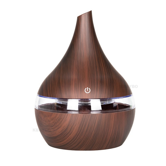 300ml USB Electric Aroma air diffuser wood grain Ultrasonic